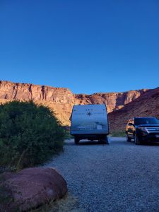 RV in Moab Utah on BLM land - Boondocking