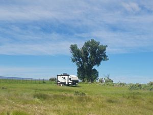 RV in a field - Boondocking